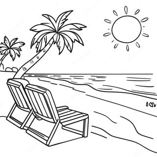 Kleurplaat Van Een Zonnige Strandscene In Florida 12858-10692