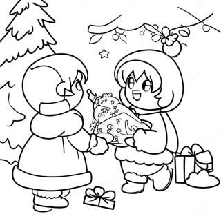 Anime Kerstscene Kleurplaat 13167-10934