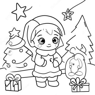 Anime Kerstscene Kleurplaat 13167-10935