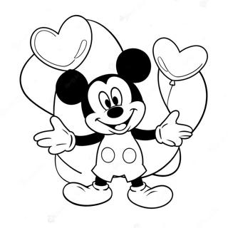 Mickey Mouse Met Hart Ballonnen Kleurplaat 13739-11385