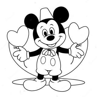 Mickey Mouse Met Hart Ballonnen Kleurplaat 13739-11387