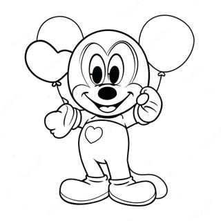 Mickey Mouse Met Hart Ballonnen Kleurplaat 13739-11388