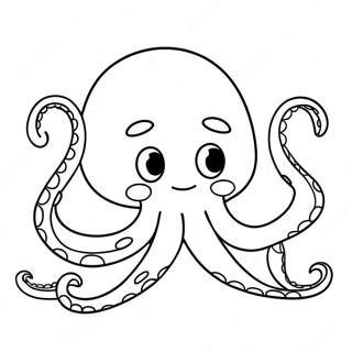 Schattige Cartoon Octopus Kleurplaat 1392-1113