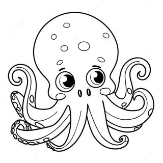 Schattige Cartoon Octopus Kleurplaat 1392-1114