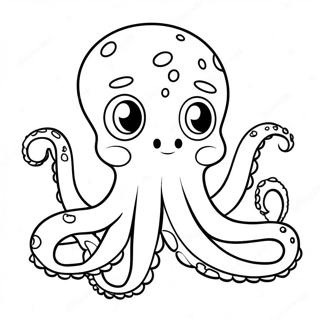 Schattige Cartoon Octopus Kleurplaat 1392-1115