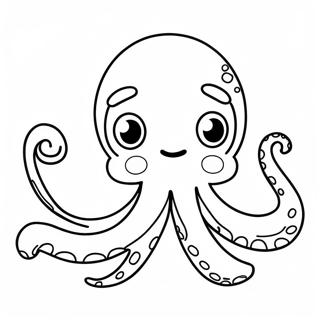 Schattige Cartoon Octopus Kleurplaat 1392-1116