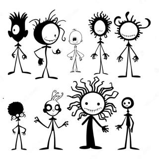 Kleurplaat Van Tim Burton Personage Silhouetten 13989-11593