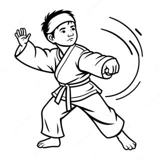 Karate Kid In Actie Kleurplaat 14069-11659