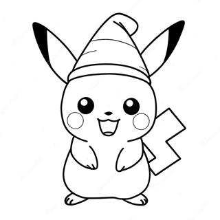 Pikachu In Santa Hoed Kleurplaat 14139-11714