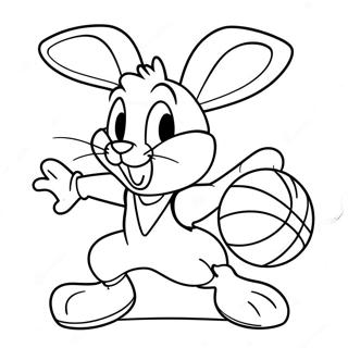 Lola Bunny Speelt Basketbal Kleurplaat 14210-11763