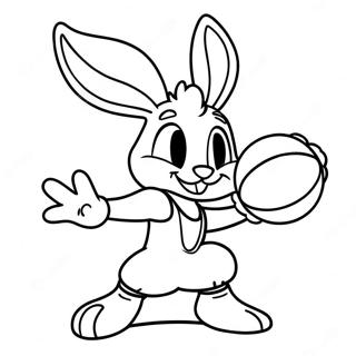 Lola Bunny Speelt Basketbal Kleurplaat 14210-11764