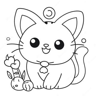 Schattige Kawaii Kat Kleurplaat 14340-11866