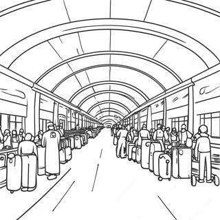 Drukke Luchthaven Terminal Kleurplaat 14490-11988