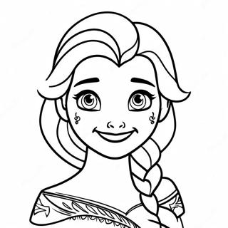 Frozen 2 Elsa Met Los Haar Kleurplaat 14789-12222