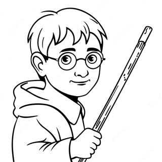 Harry Potter Met Toverstok Kleurplaat 14810-12243