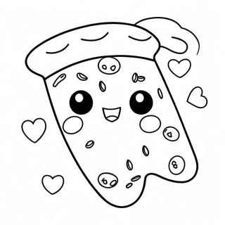 Schattige Kawaii Pizza Slice Kleurplaat 1502-1201