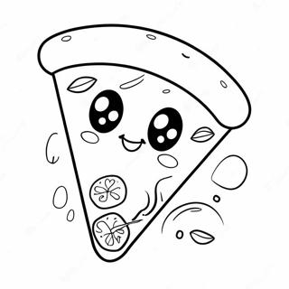 Schattige Kawaii Pizza Slice Kleurplaat 1502-1203