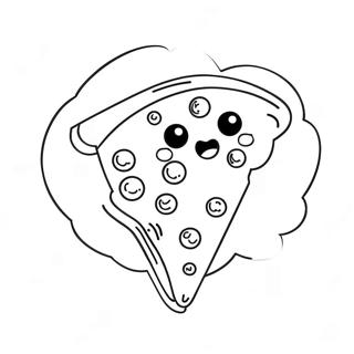 Schattige Kawaii Pizza Slice Kleurplaat 1502-1204