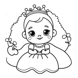 Schattige Baby Prinses In Een Jurk Kleurplaat 15300-12961