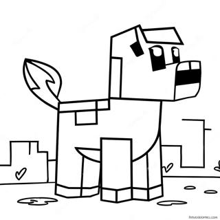 Schattige Minecraft Hond Kleurplaat 15360-12868