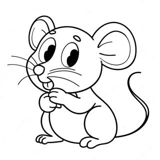 Schattige Cartoon Rat Kleurplaat 15571-13179