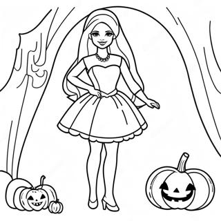 Barbie Halloween Kleurplaat 16051-13551