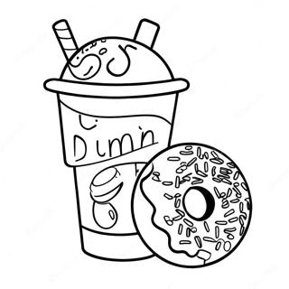 Kleurige Dunkin Donuts Beker Kleurplaat 16463-13874