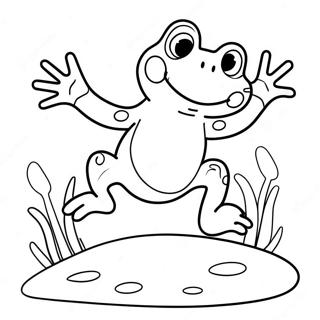 Schattige Frog Springende Kleurplaat 16613-13993