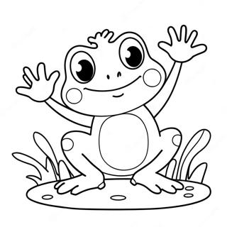 Schattige Frog Springende Kleurplaat 16613-13995