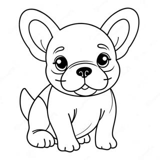 Schattige Franse Bulldog Puppy Kleurplaat 1662-1329