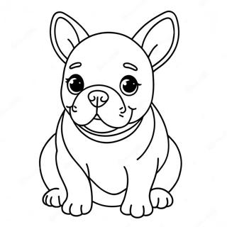 Schattige Franse Bulldog Puppy Kleurplaat 1662-1331