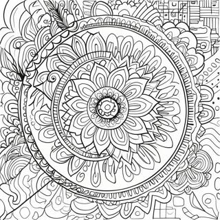 Esthetische Trippy Mandala Kleurplaat 16782-14128