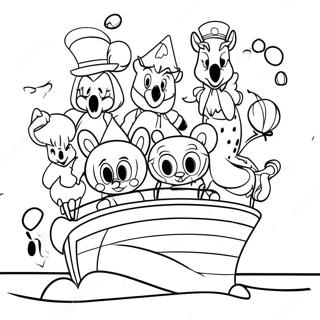 Magische Disney Personages Op Een Cruise Kleurplaat 17194-14458