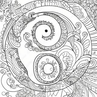 Intricate Yin Yang Ontwerp Kleurplaat 17565-14747