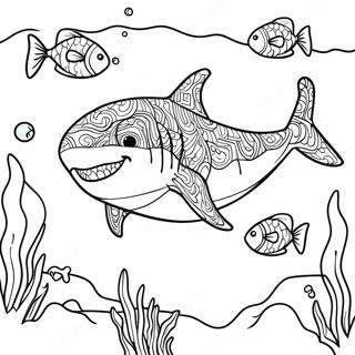 Megalodon Zwemmen In De Oceaan Kleurplaat 1802-1488