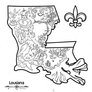 Kleurplaat Van De Louisiana Staat Kaart 18095-15158