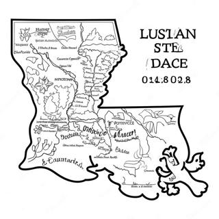 Kleurplaat Van De Louisiana Staat Kaart 18095-15160