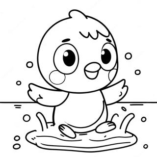 Schattige Piplup Die In Water Speelt Kleurplaat 18196-15249