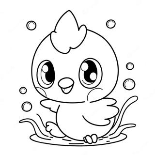 Schattige Piplup Die In Water Speelt Kleurplaat 18196-15251