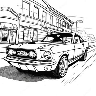 Classic Mustang In Beweging Kleurplaat 18296-15332