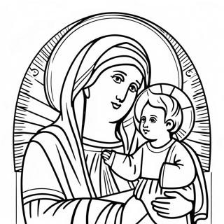 Mooie Maagd Maria Met Baby Jezus Kleurplaat 18396-15410