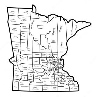 Minnesota Staat Contour Kleurplaat 18465-15461