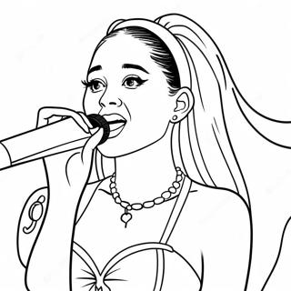 Ariana Grande Zingt Op Het Podium Kleurplaat 1852-1525