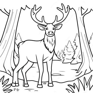 Majestueuze Elk In Het Bos Kleurplaat 18566-15547