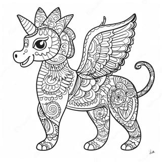 Kleurige Alebrijes Met Patronen Kleurplaat 18696-15649