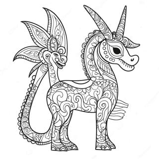 Kleurige Alebrijes Met Patronen Kleurplaat 18696-15651