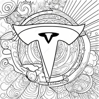 Tesla Logo Kleurplaat 1871-1538