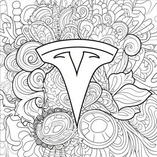 Tesla Logo Kleurplaat 1871-1539