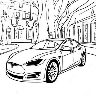 Tesla Model S In Beweging Kleurplaat 1872-1544