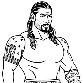 Roman Reigns In Actie Kleurplaat 19229-16073